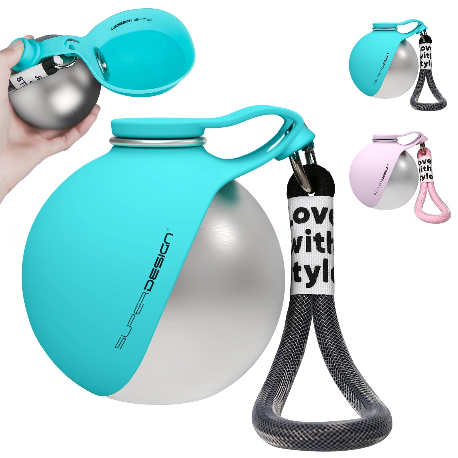 2-in-1 Portable Dog Water Bottle — Leak-Proof Stainless Steel Travel Bottle for Dogs