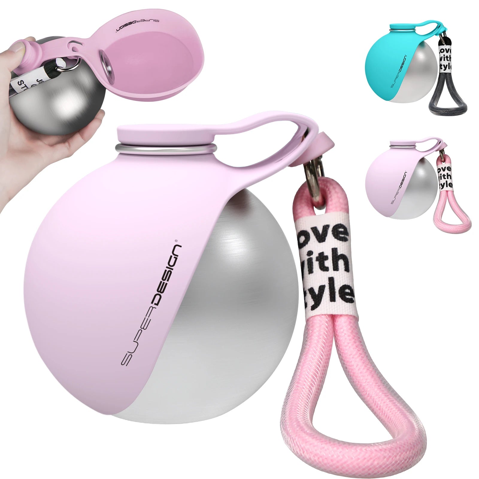 2-in-1 Portable Dog Water Bottle — Leak-Proof Stainless Steel Travel Bottle for Dogs