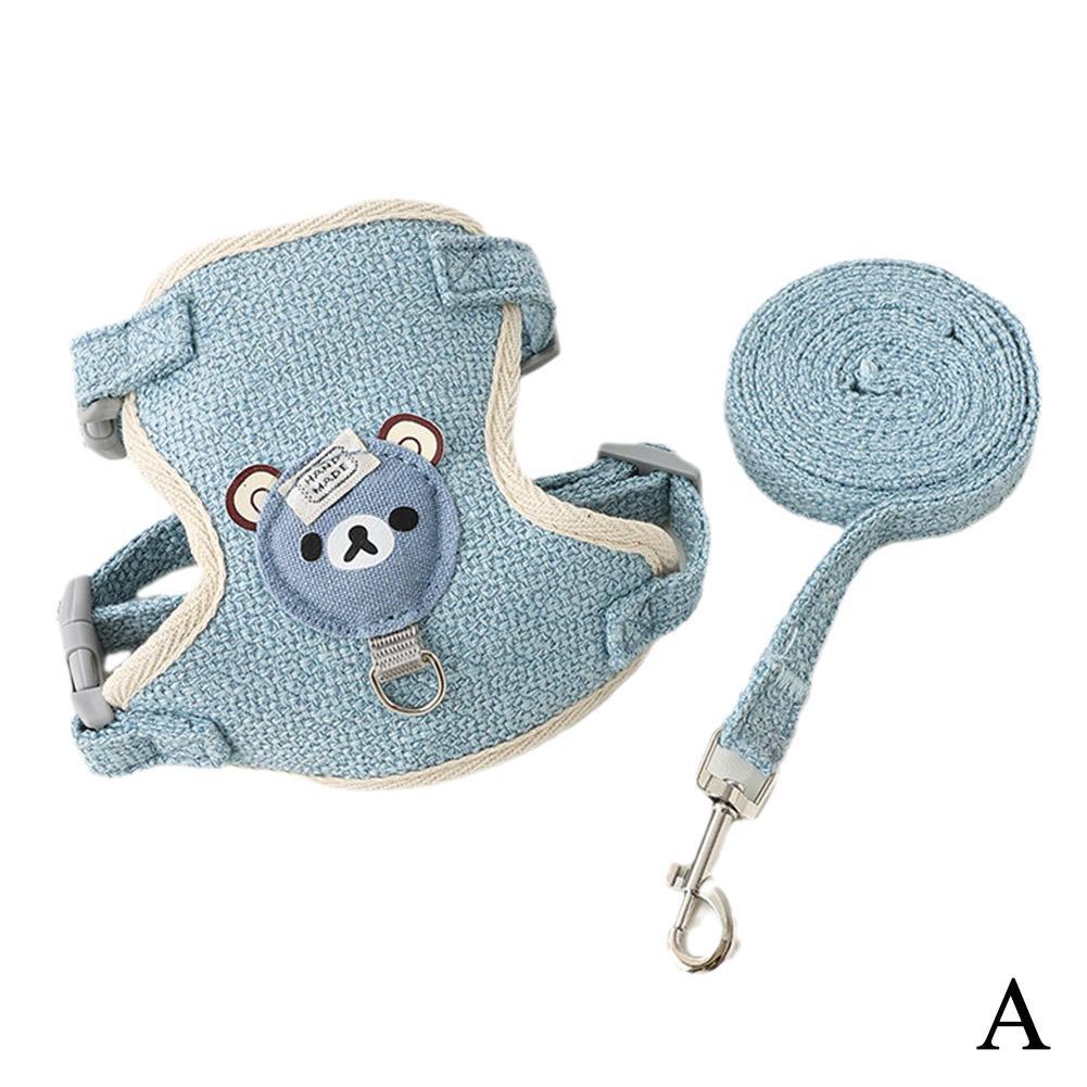 Small Pet Vest Harness with Leash — Soft Chest Strap for Dogs, Cats & Rabbits