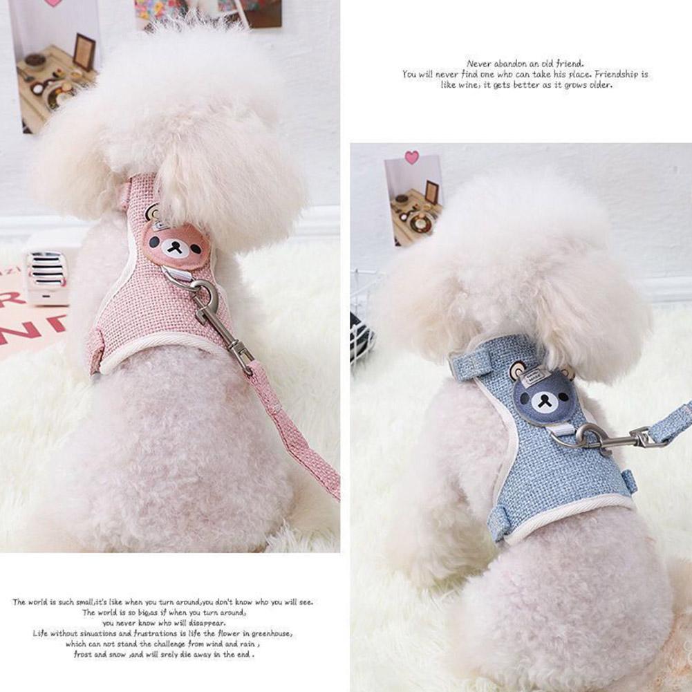 Small Pet Vest Harness with Leash — Soft Chest Strap for Dogs, Cats & Rabbits