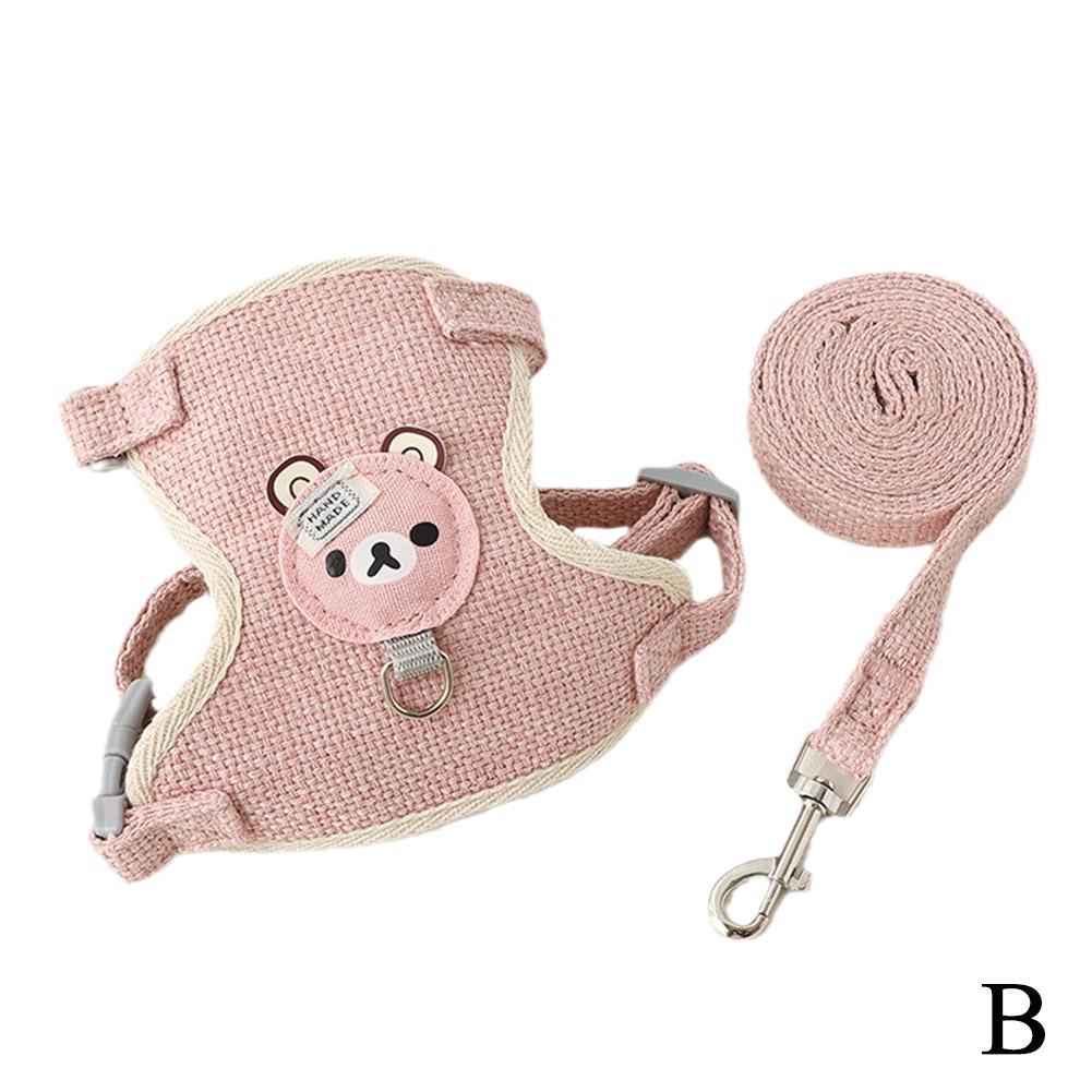 Small Pet Vest Harness with Leash — Soft Chest Strap for Dogs, Cats & Rabbits