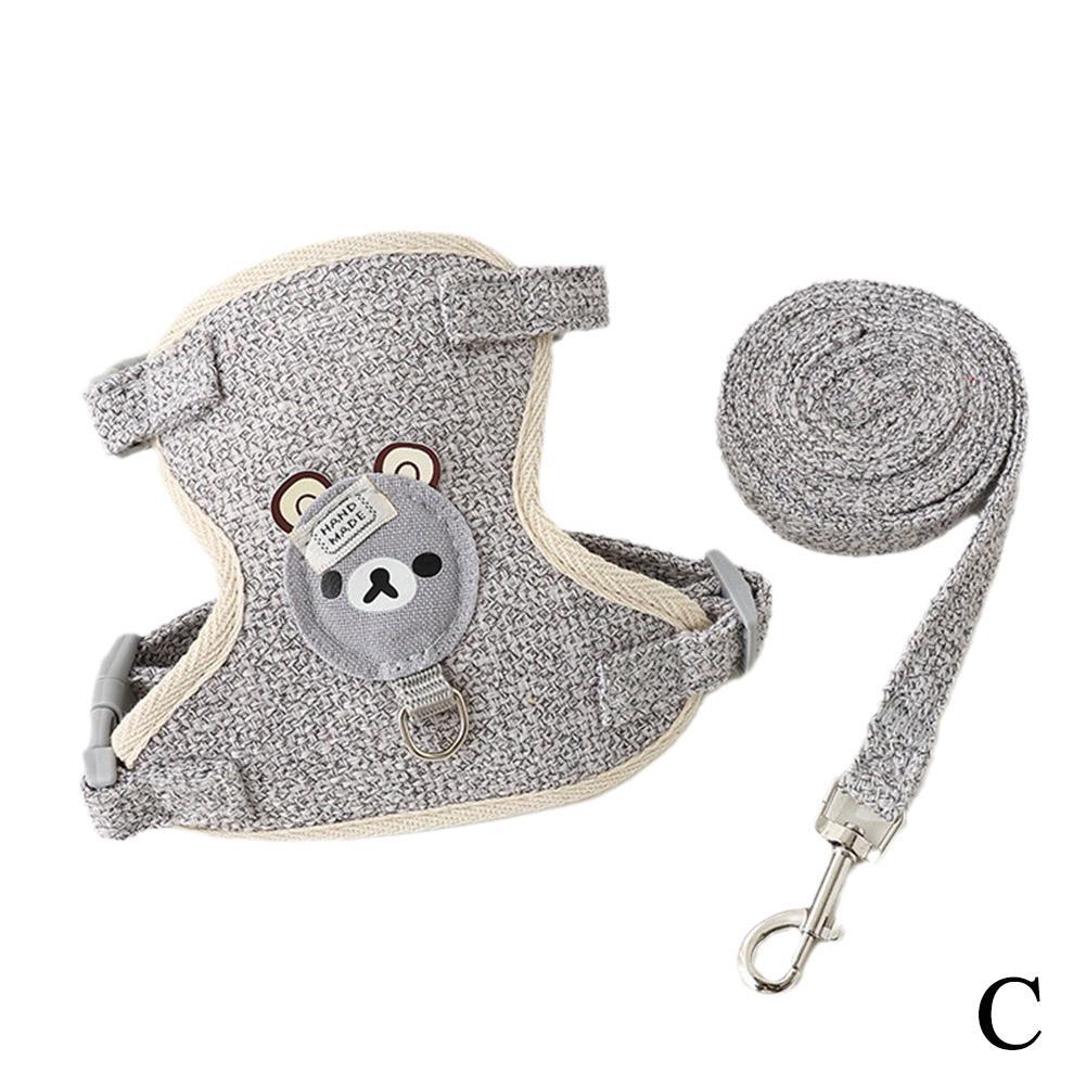 Small Pet Vest Harness with Leash — Soft Chest Strap for Dogs, Cats & Rabbits