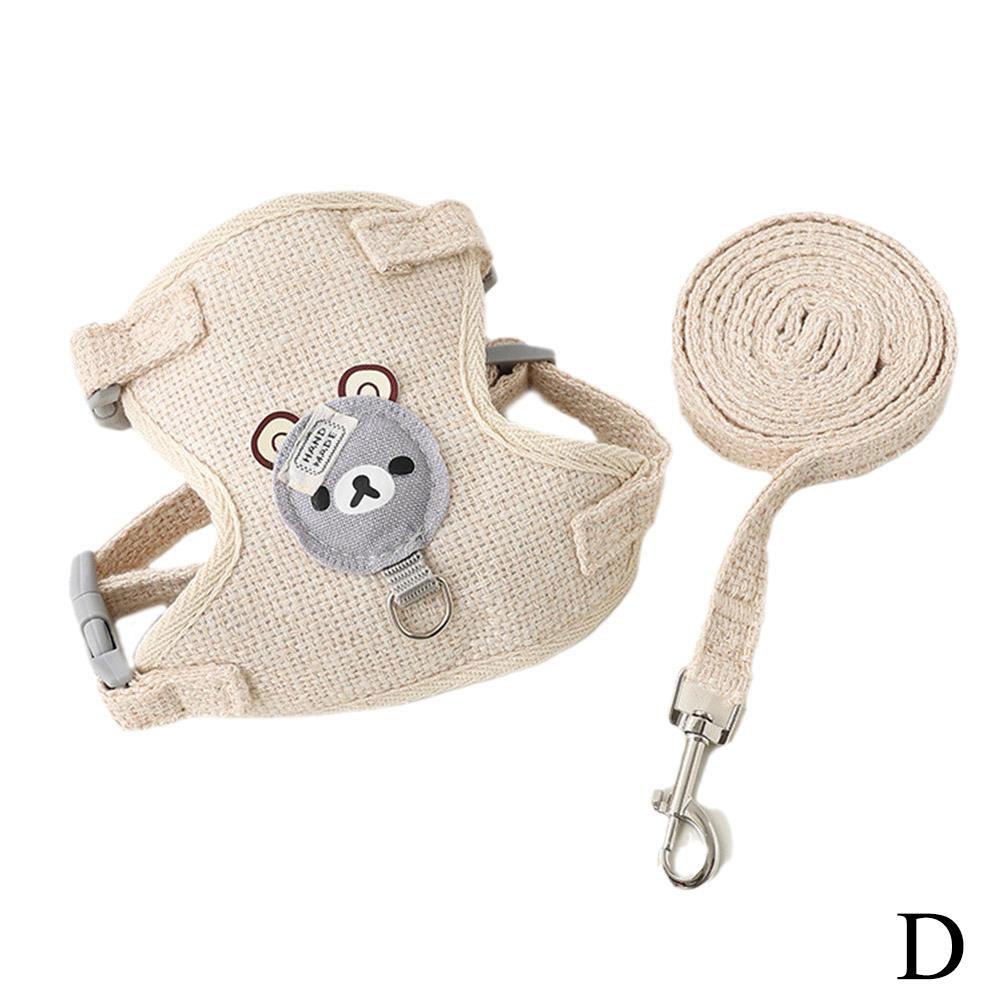 Small Pet Vest Harness with Leash — Soft Chest Strap for Dogs, Cats & Rabbits