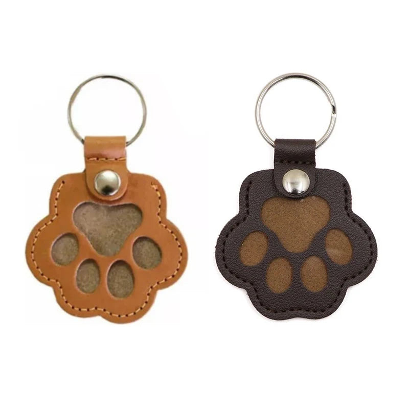 Pet Hair Memorial Keychain — PU Leather Keepsake Locket for Cat & Dog Fur