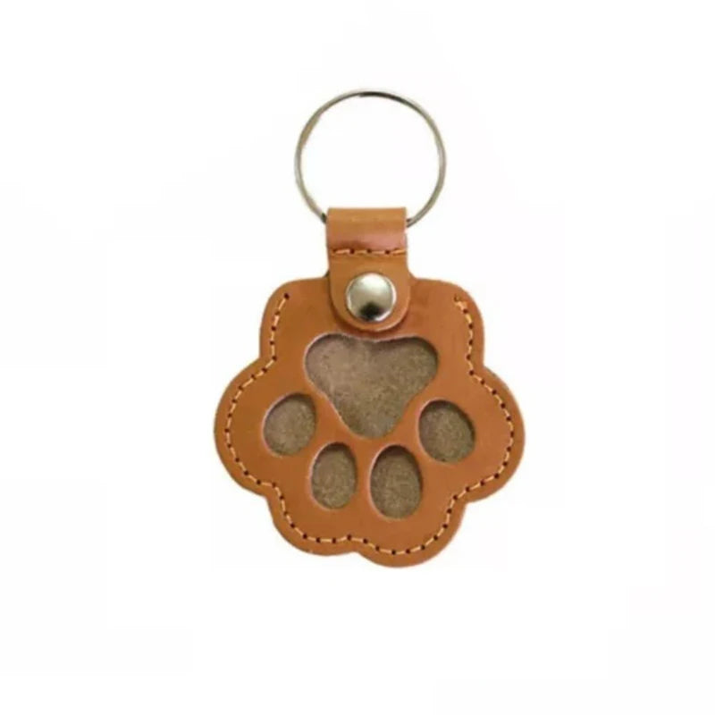 Pet Hair Memorial Keychain — PU Leather Keepsake Locket for Cat & Dog Fur