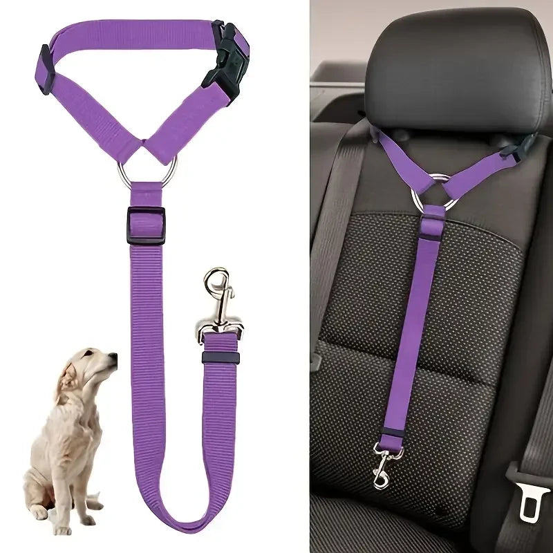 Pet Car Seat Belt — Adjustable Safety Restraint for Dogs & Cats