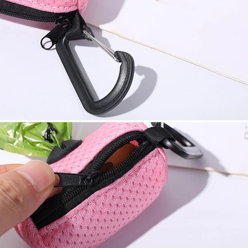 Dog Poop Bag Dispenser — Portable Mesh Holder for Waste Bags