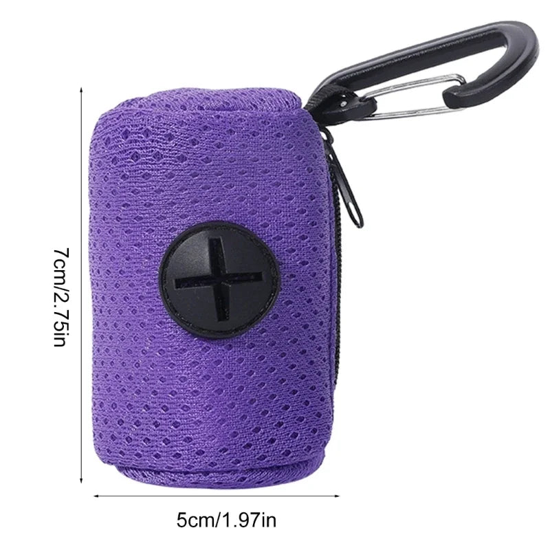 Dog Poop Bag Dispenser — Portable Mesh Holder for Waste Bags