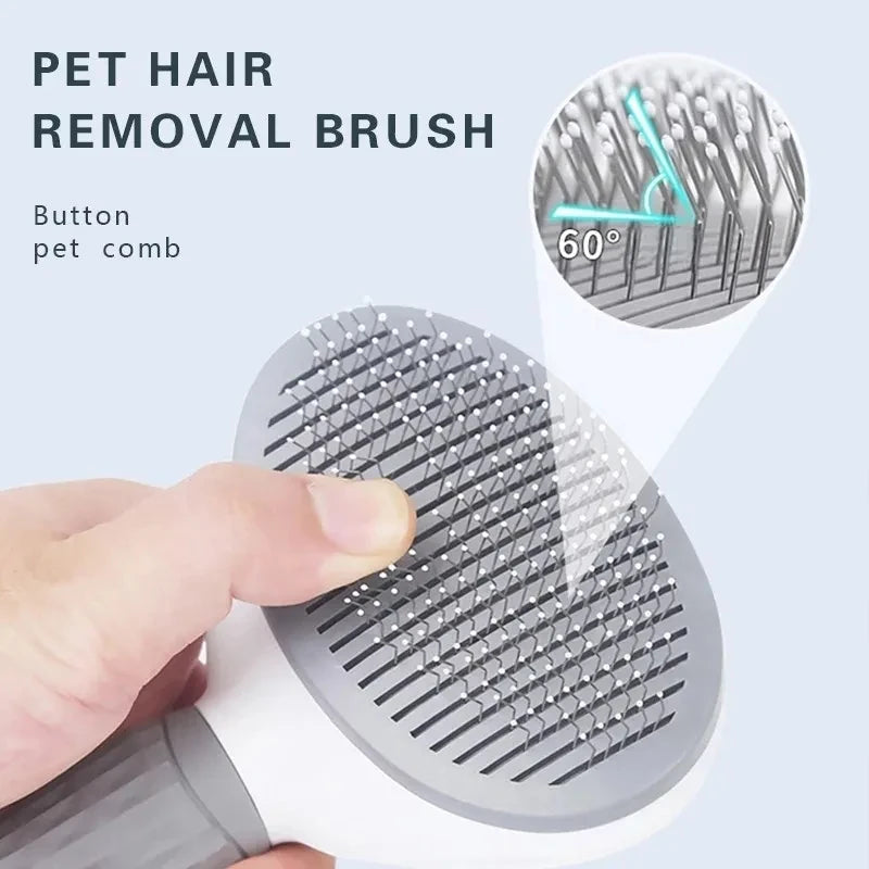 Self-Cleaning Pet Slicker Brush — Dematting Comb for Dogs & Cats