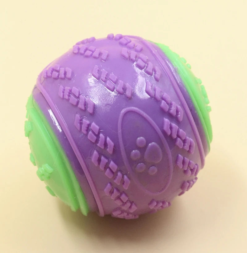 Squeaky Dog Ball Toy — Soft TPR Interactive Toy for Teeth Cleaning & Play