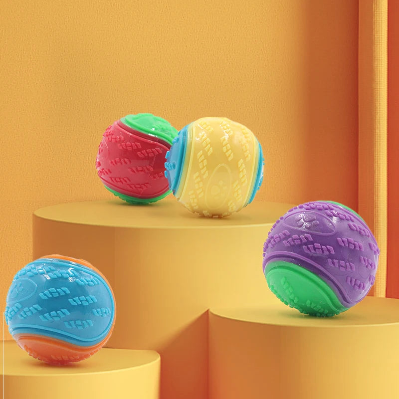 Squeaky Dog Ball Toy — Soft TPR Interactive Toy for Teeth Cleaning & Play
