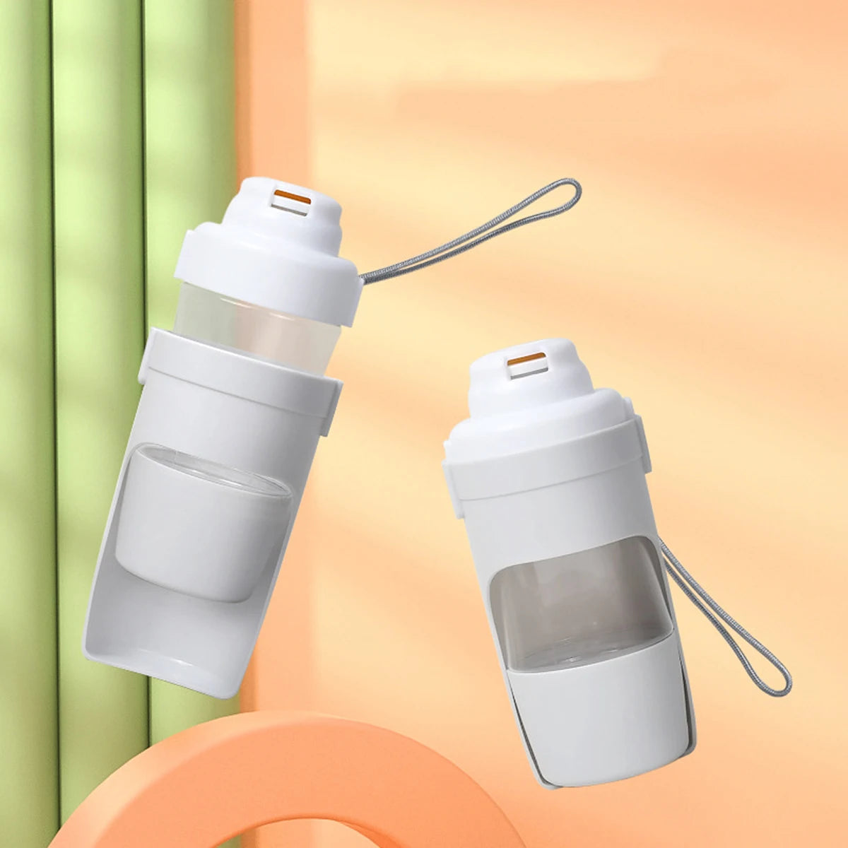 Portable Pet Water Bottle with Food Storage — 2-in-1 Travel Feeder for Dogs & Cats