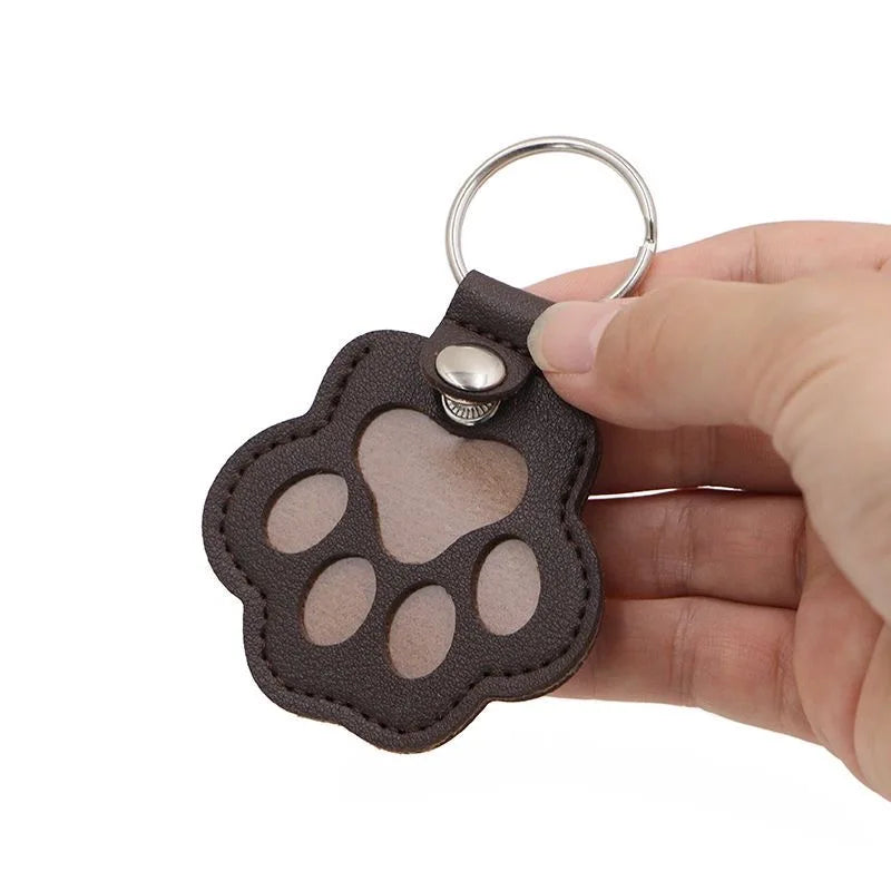 Pet Hair Memorial Keychain — PU Leather Keepsake Locket for Cat & Dog Fur