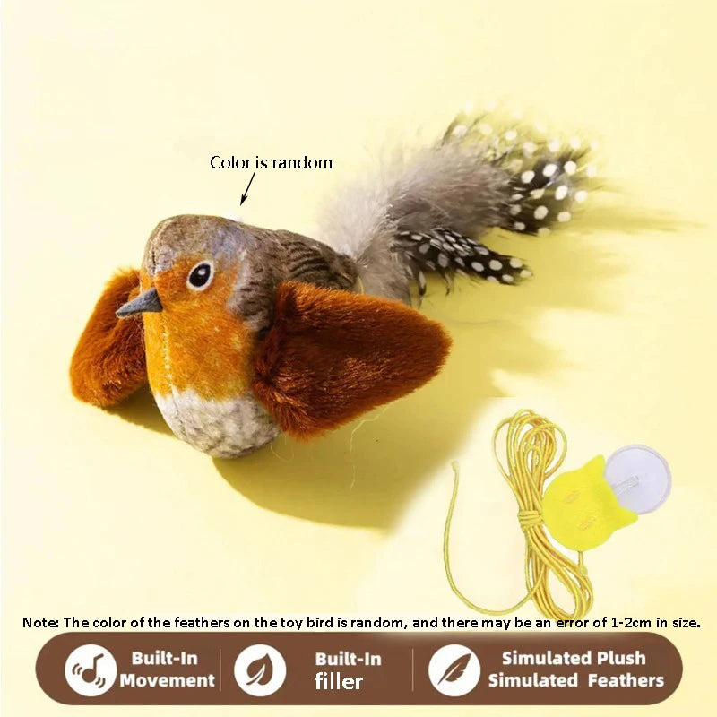 Bird-Sound Cat Toy — Interactive Elastic Rope Toy to Relieve Boredom & Encourage Play