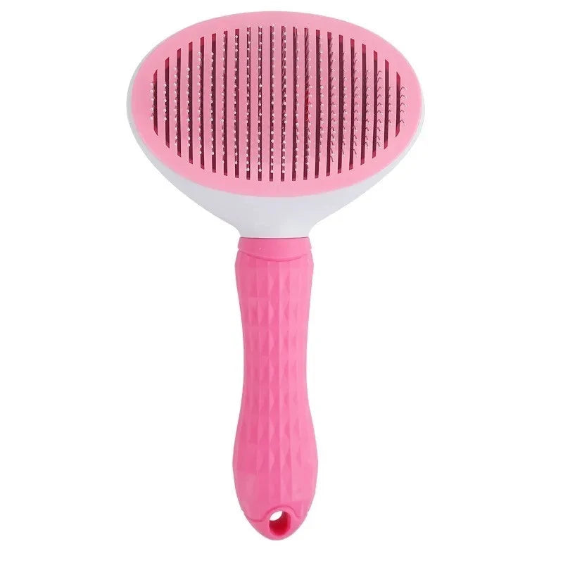 Self-Cleaning Pet Slicker Brush — Dematting Comb for Dogs & Cats