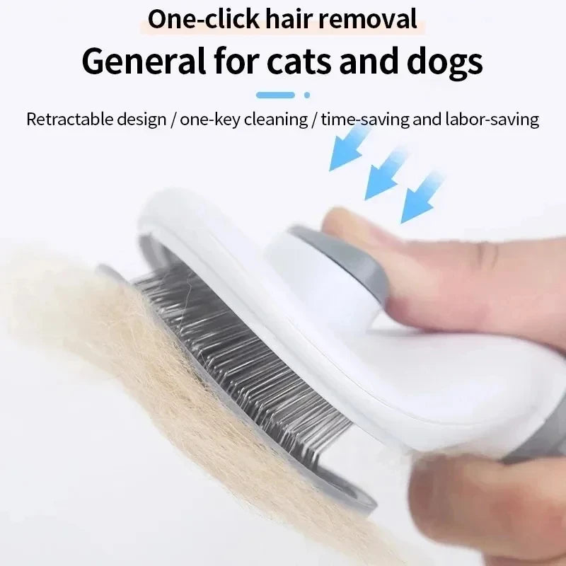 Self-Cleaning Pet Slicker Brush — Dematting Comb for Dogs & Cats