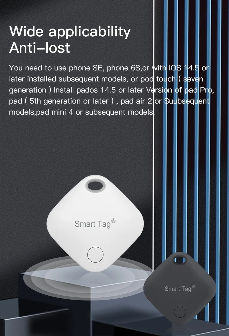 Smart AirTag Tracker – GPS Pet & Child Tracker for Apple Find My, Mini Smart Tag