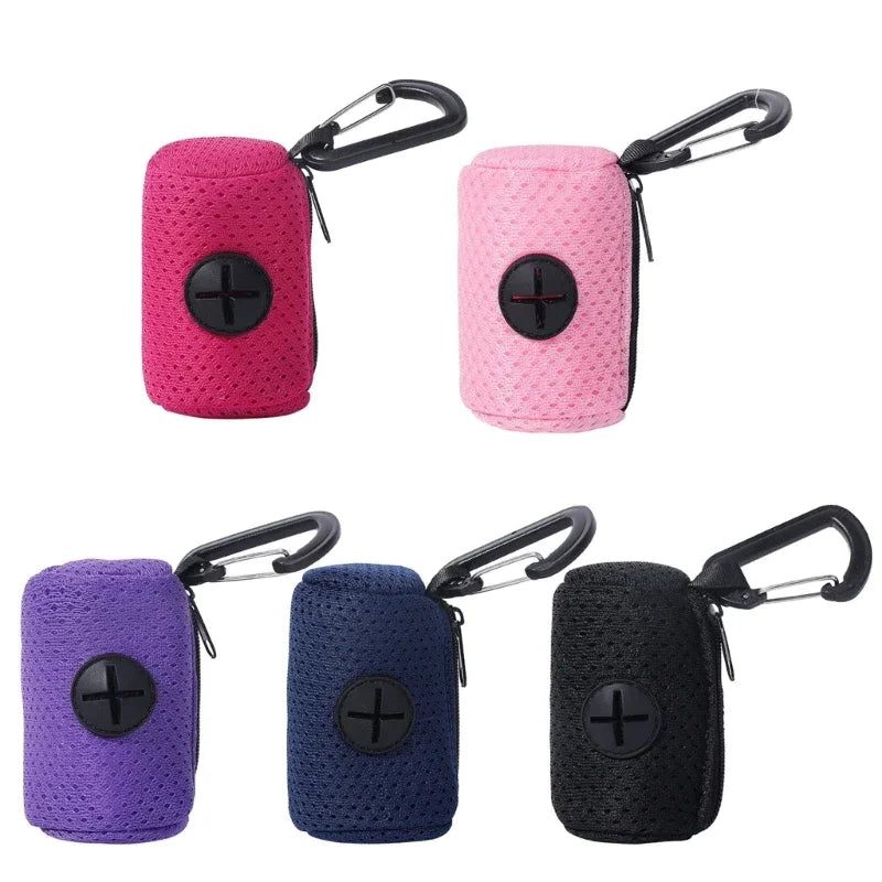 Dog Poop Bag Dispenser — Portable Mesh Holder for Waste Bags
