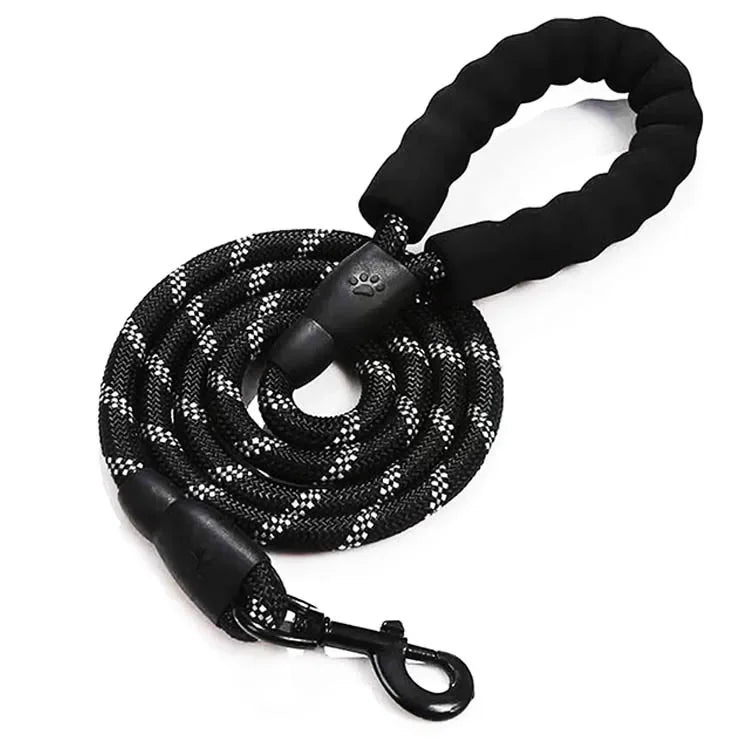 Reflective Dog Leash — Strong Nylon Lead for Small, Medium & Large Dogs
