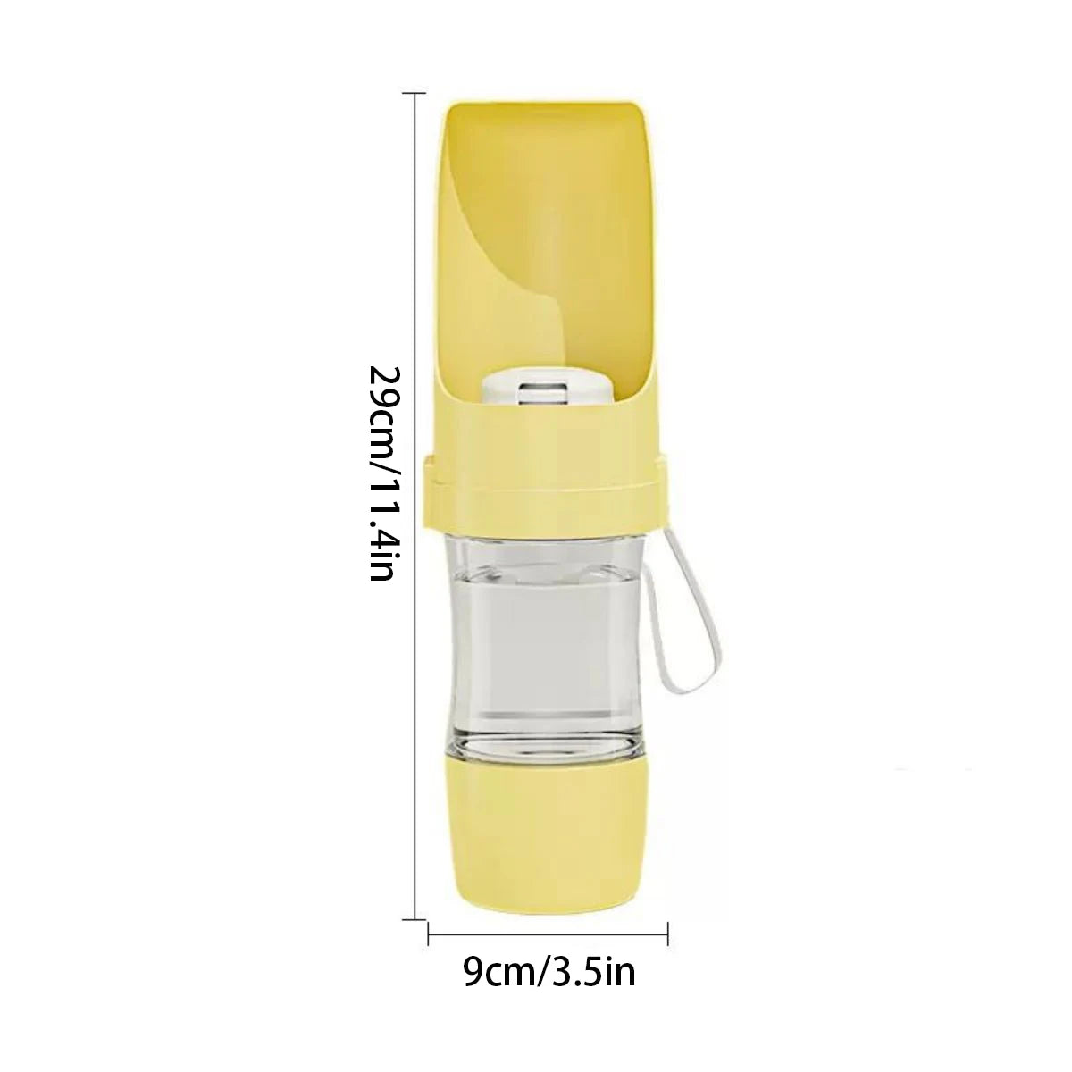 Portable Pet Water Bottle with Food Storage — 2-in-1 Travel Feeder for Dogs & Cats