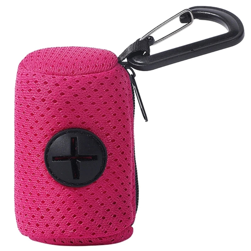 Dog Poop Bag Dispenser — Portable Mesh Holder for Waste Bags