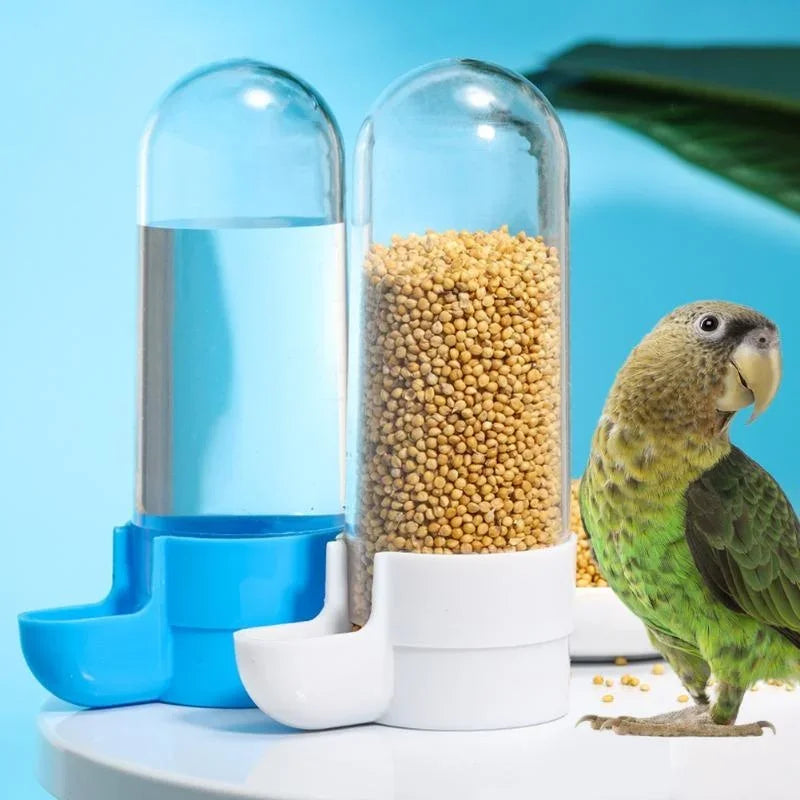 Hanging Bird Water Dispenser & Feeder — Automatic Cage Accessory for Parrots & Small Birds