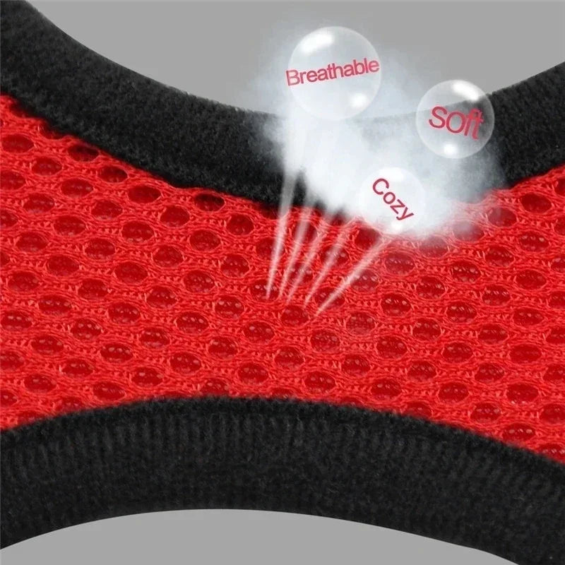 Adjustable Pet Harness Vest with Leash — Soft Reflective Harness for Cats & Small Dogs