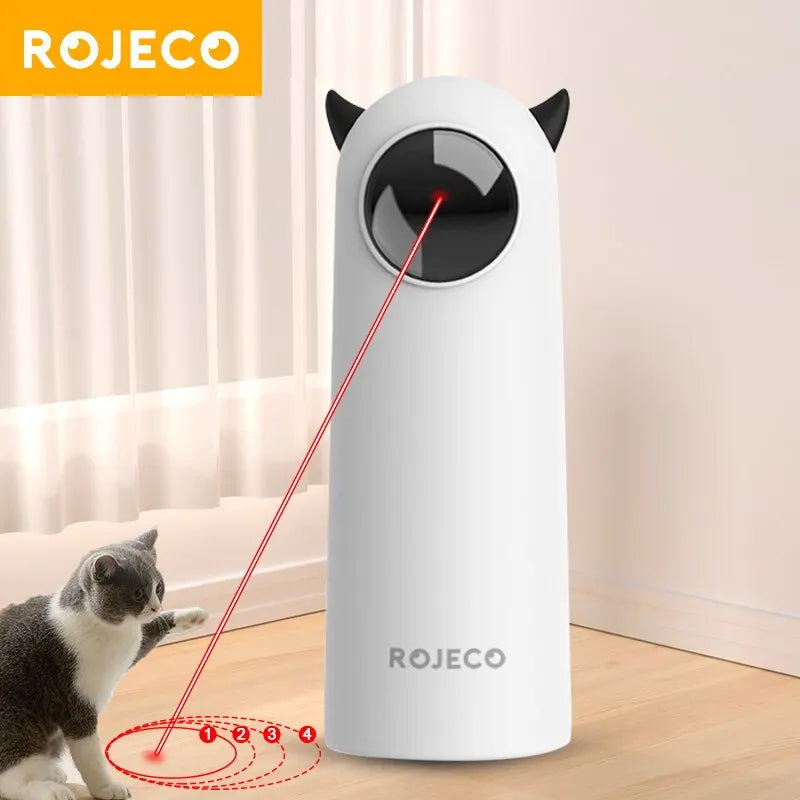 ROJECO Automatic Interactive Cat Toy – LED Laser Teaser for Cats & Dogs