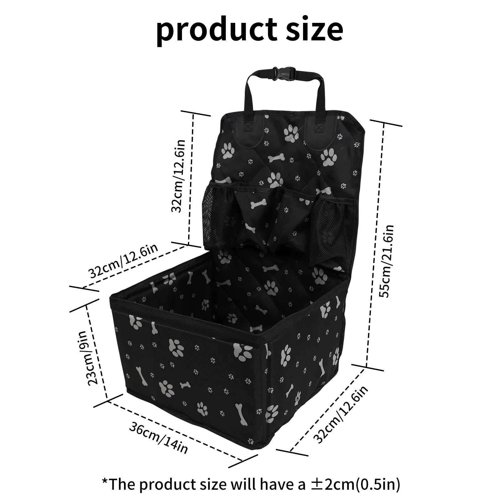Pet Car Seat with Storage Pockets — Non-Slip Travel Seat Cover for Small & Medium Dogs
