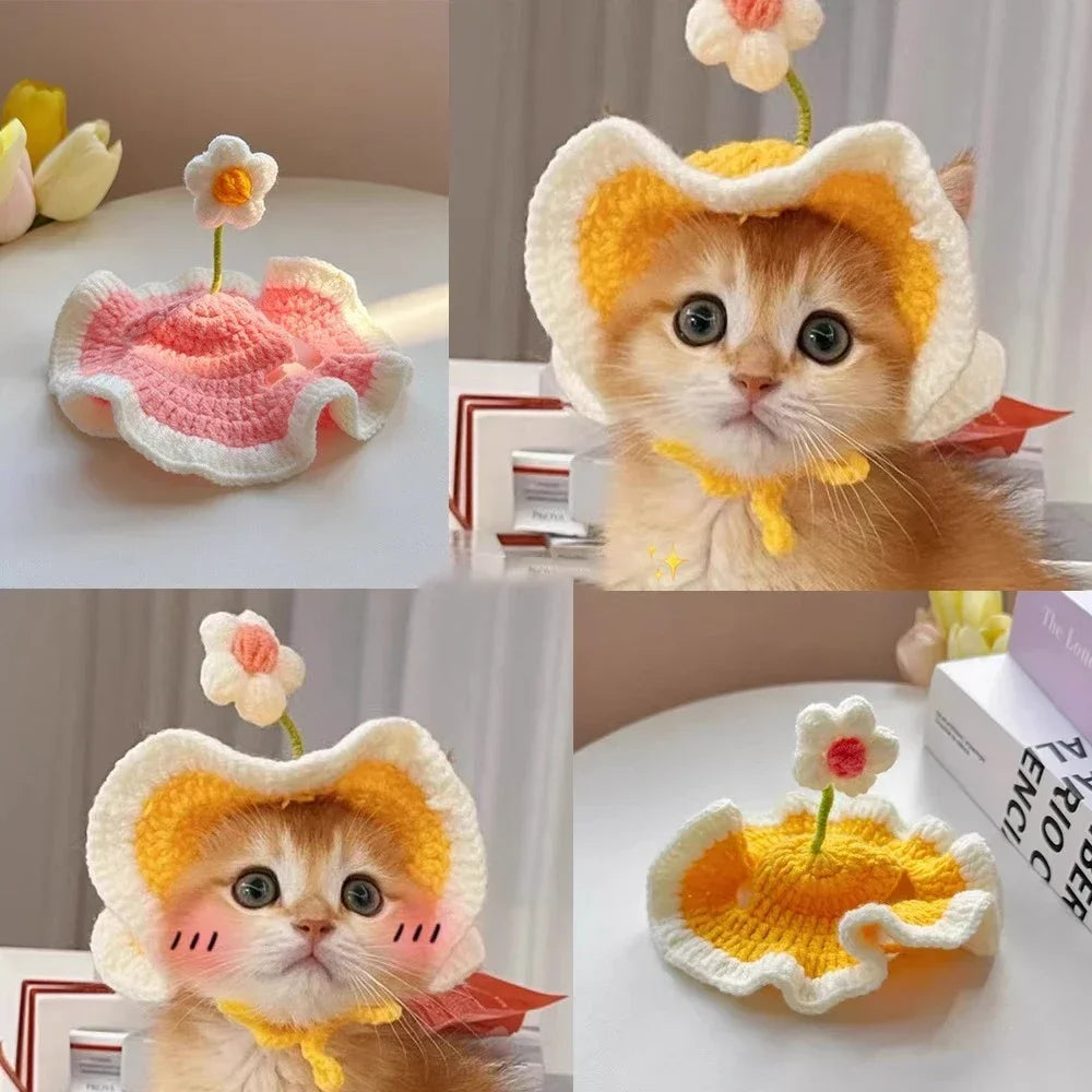 Cute Knitted Pet Hat — Cosy Autumn & Winter Hat for Cats & Small Dogs
