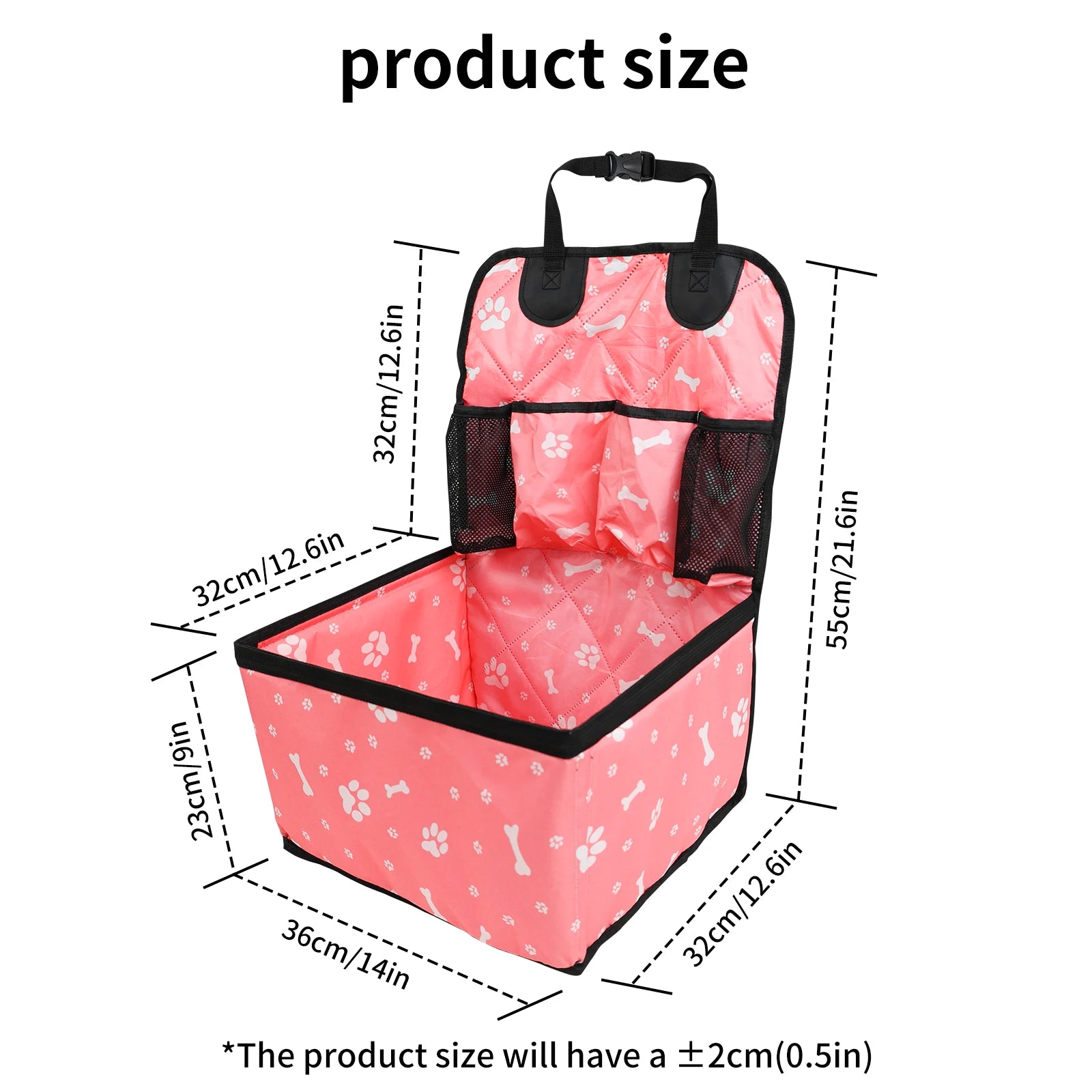Pet Car Seat with Storage Pockets — Non-Slip Travel Seat Cover for Small & Medium Dogs