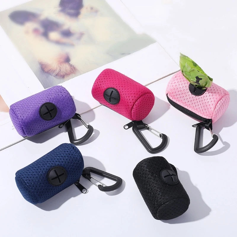 Dog Poop Bag Dispenser — Portable Mesh Holder for Waste Bags