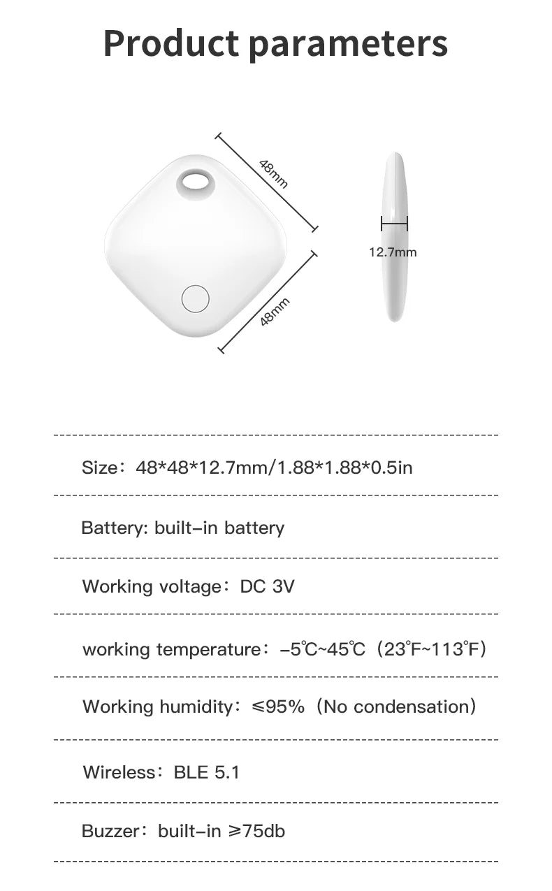 Smart AirTag Tracker – GPS Pet & Child Tracker for Apple Find My, Mini Smart Tag