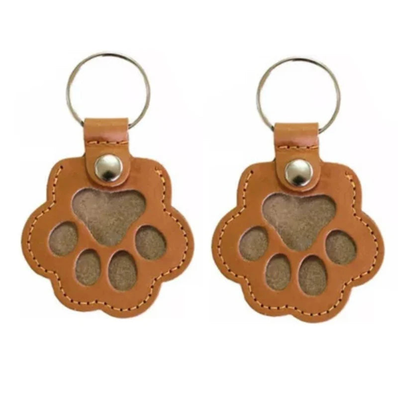 Pet Hair Memorial Keychain — PU Leather Keepsake Locket for Cat & Dog Fur