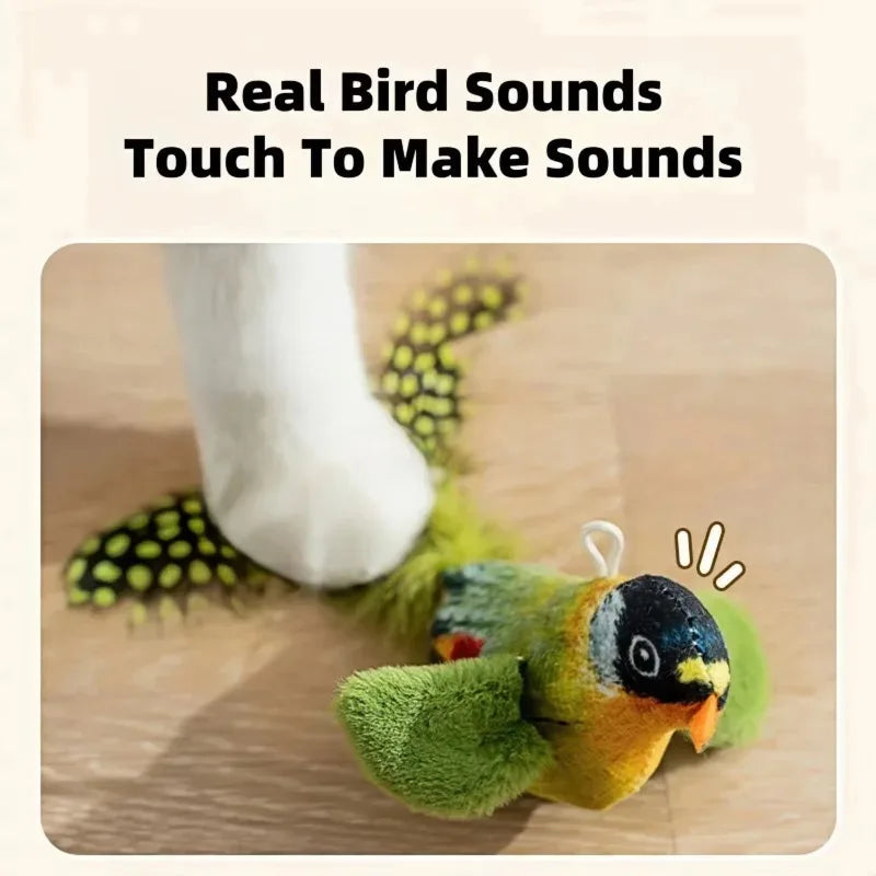 Bird-Sound Cat Toy — Interactive Elastic Rope Toy to Relieve Boredom & Encourage Play
