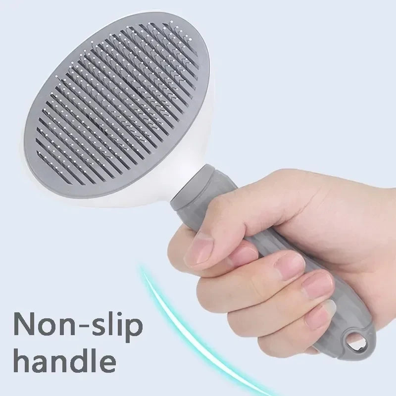 Self-Cleaning Pet Slicker Brush — Dematting Comb for Dogs & Cats