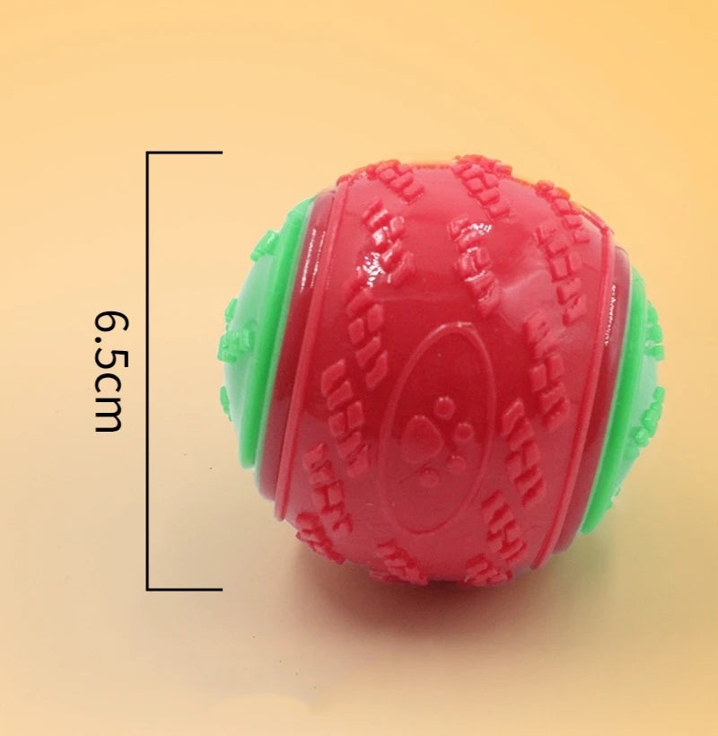 Squeaky Dog Ball Toy — Soft TPR Interactive Toy for Teeth Cleaning & Play