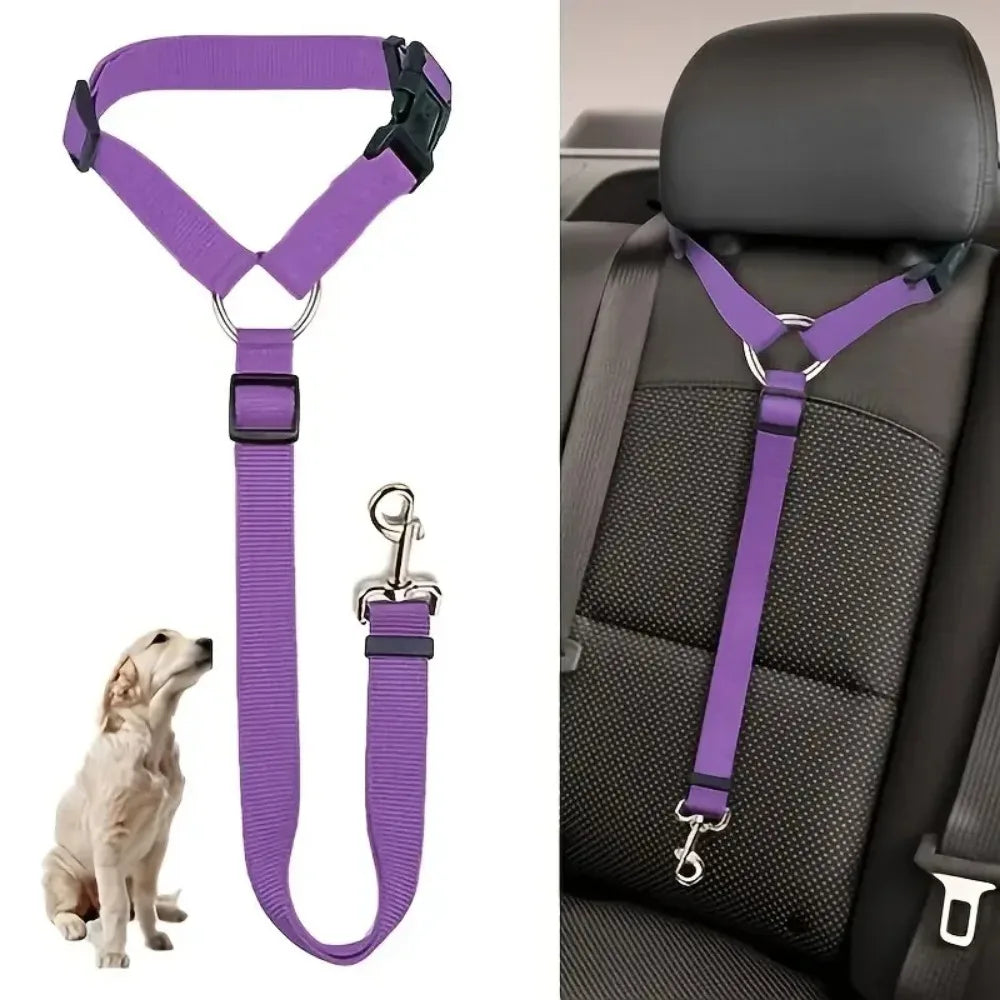 Pet Car Seat Belt — Adjustable Safety Restraint for Dogs & Cats