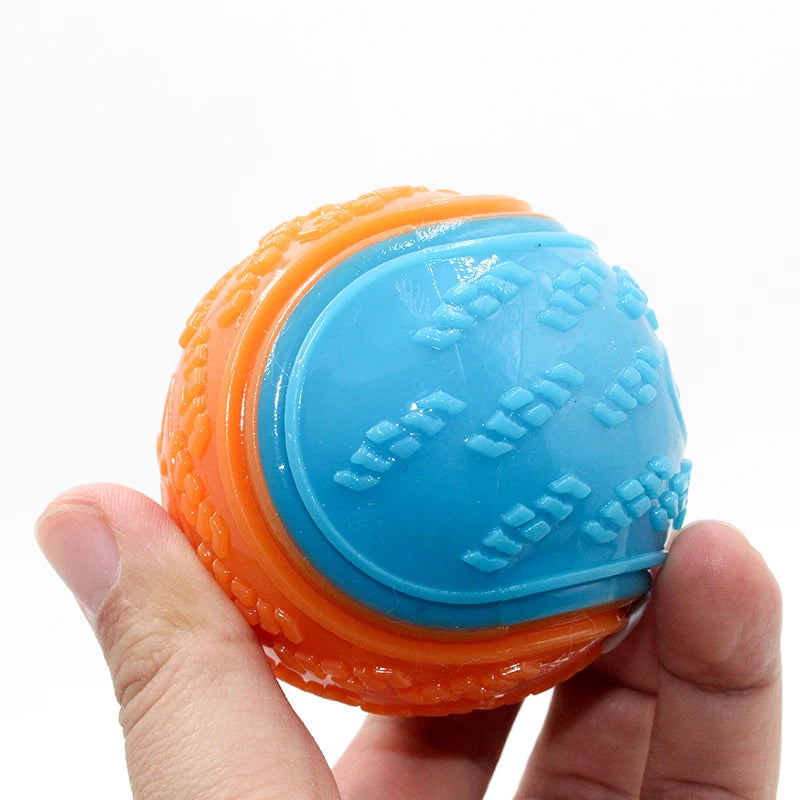 Squeaky Dog Ball Toy — Soft TPR Interactive Toy for Teeth Cleaning & Play
