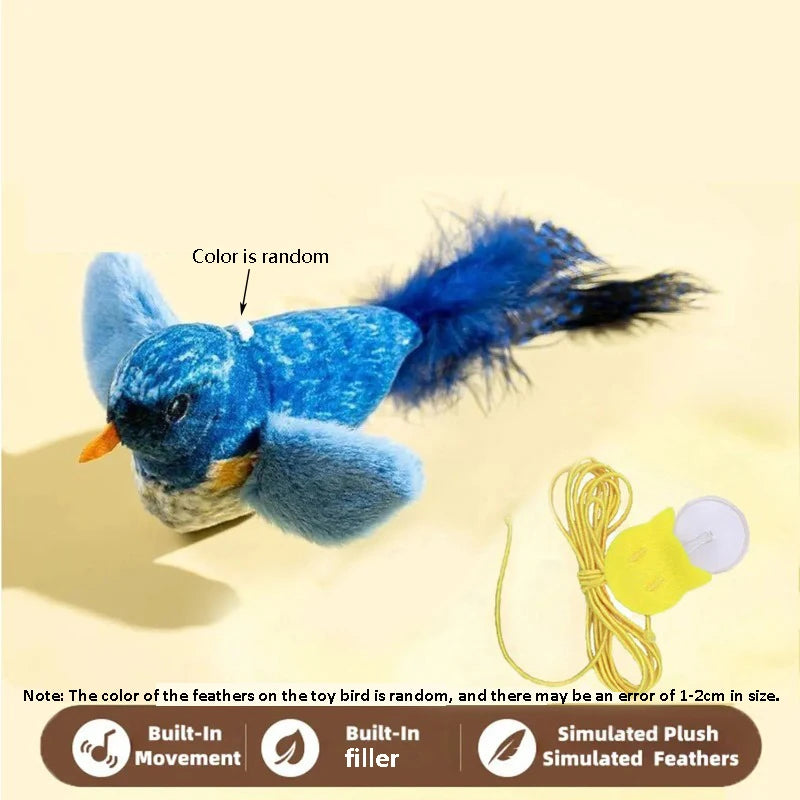 Bird-Sound Cat Toy — Interactive Elastic Rope Toy to Relieve Boredom & Encourage Play