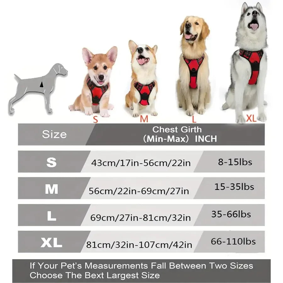 Dog Vest Harness & Leash Set — Adjustable Collar for Small & Medium Dogs