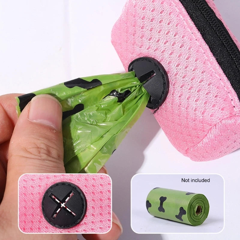 Dog Poop Bag Dispenser — Portable Mesh Holder for Waste Bags