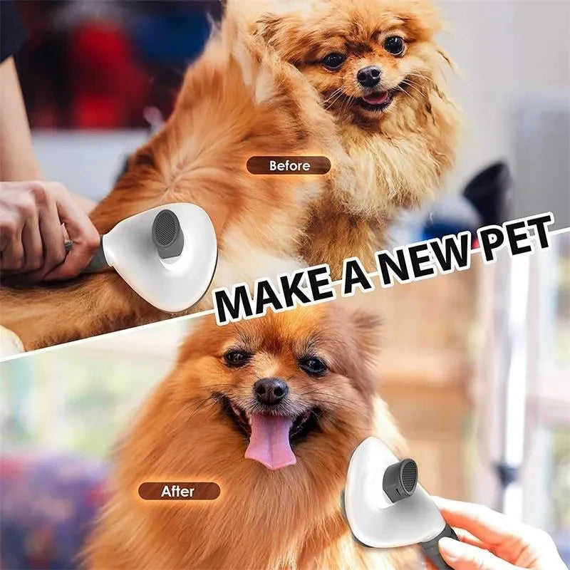 Self-Cleaning Pet Slicker Brush — Dematting Comb for Dogs & Cats