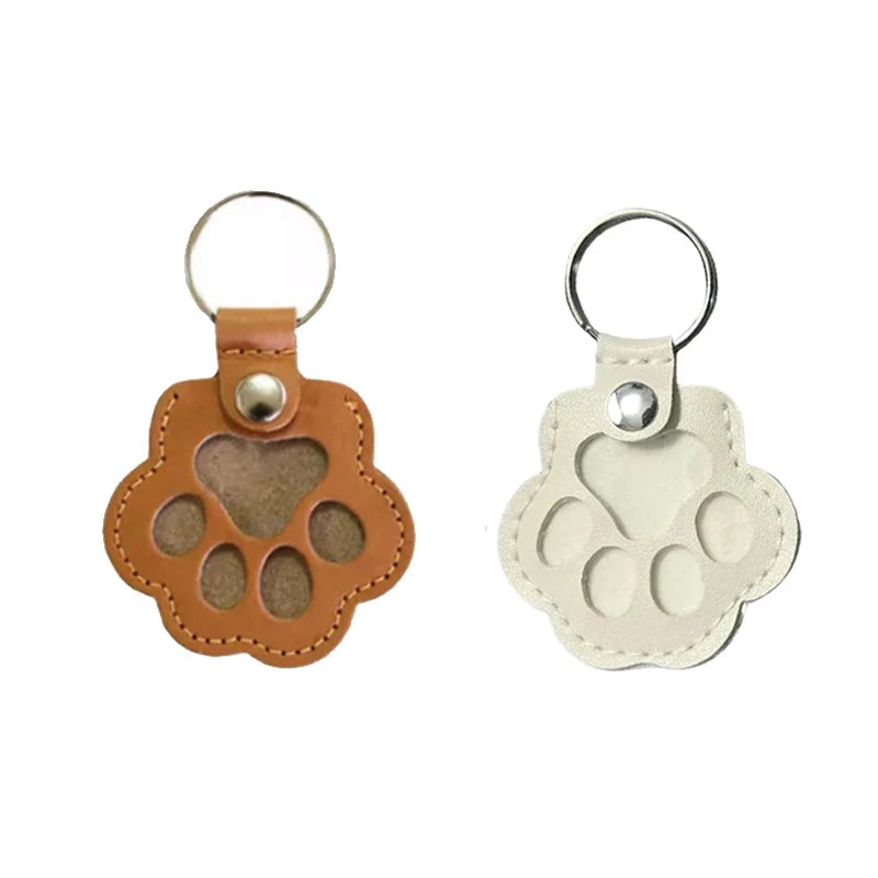 Pet Hair Memorial Keychain — PU Leather Keepsake Locket for Cat & Dog Fur