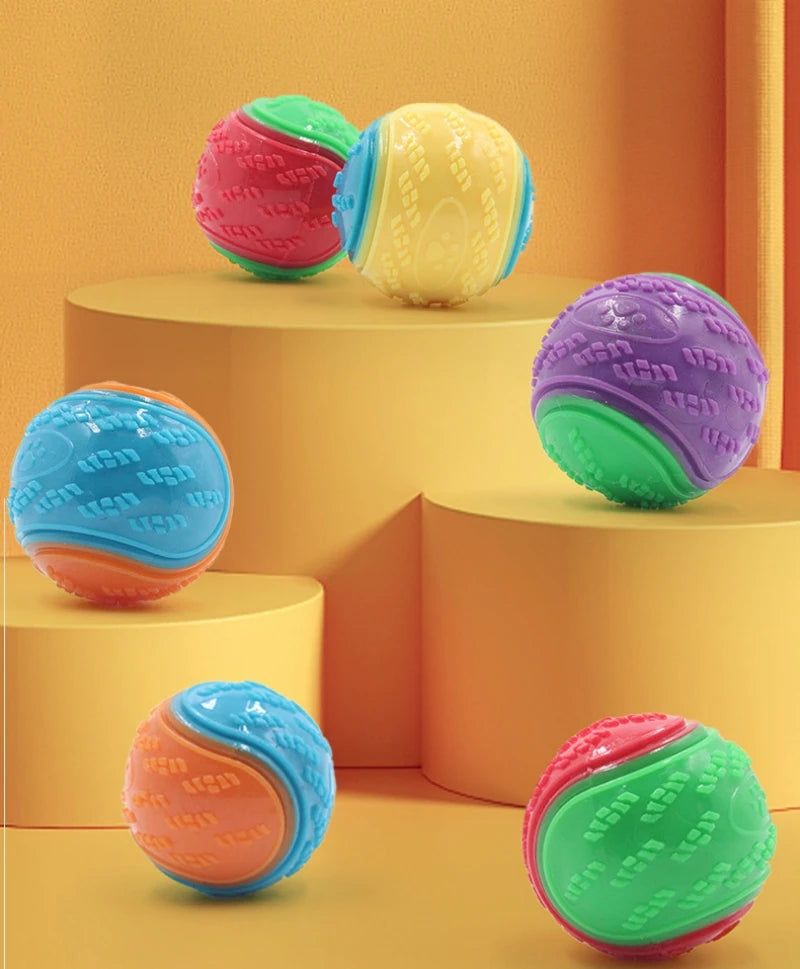 Squeaky Dog Ball Toy — Soft TPR Interactive Toy for Teeth Cleaning & Play