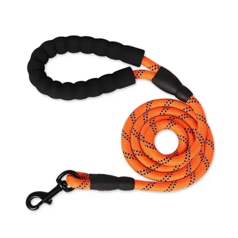 Reflective Dog Leash — Strong Nylon Lead for Small, Medium & Large Dogs