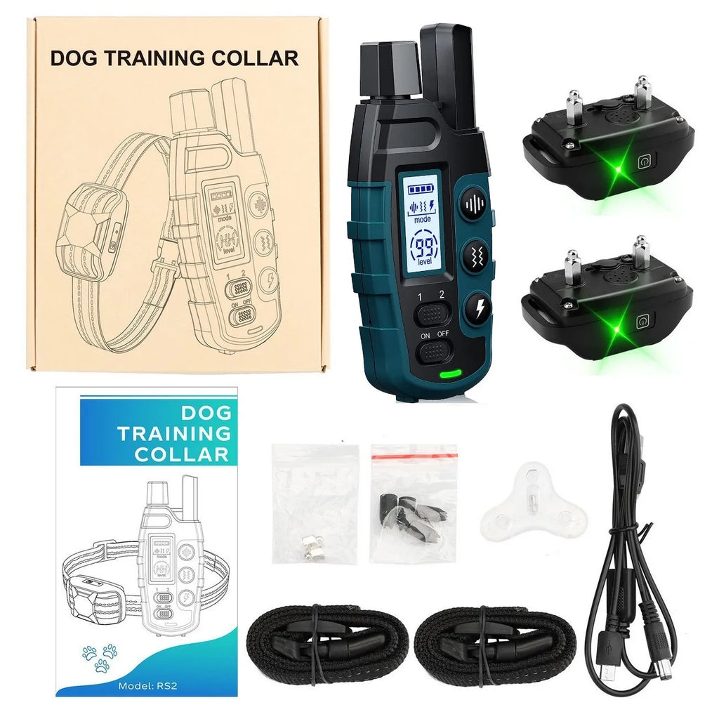 Remote Dog Training Collar — 1000M Range, Waterproof, Shock & Vibration for 2 Dogs