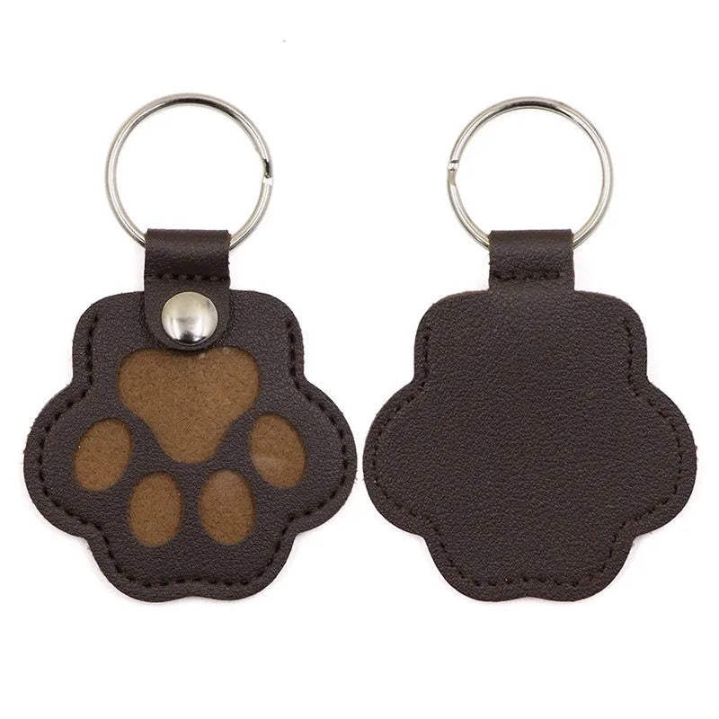 Pet Hair Memorial Keychain — PU Leather Keepsake Locket for Cat & Dog Fur
